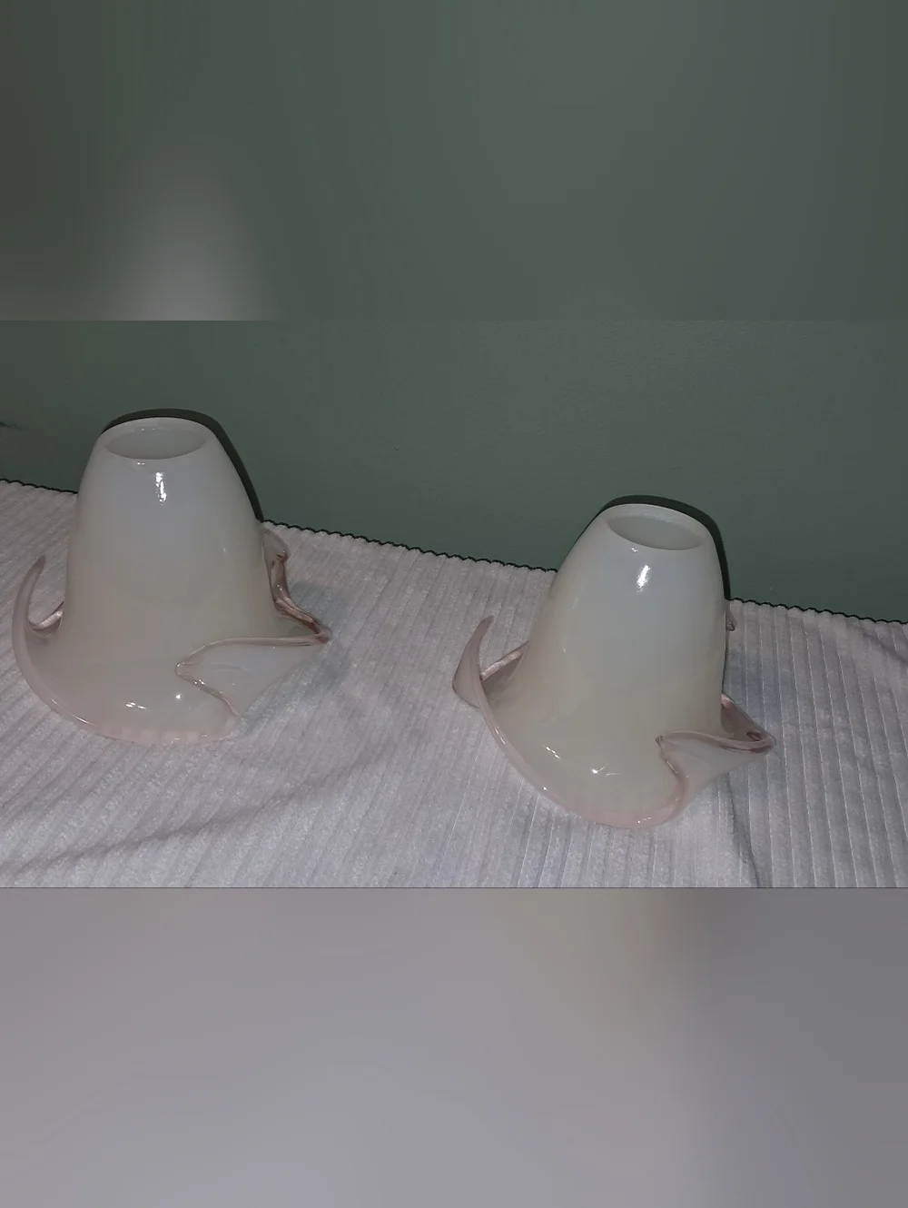 Murano Style Glass Art Light Fixture Shades Set Of 2